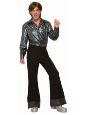 70s Costume Black Disco Flare Pants - Mens 70s Disco Costumes